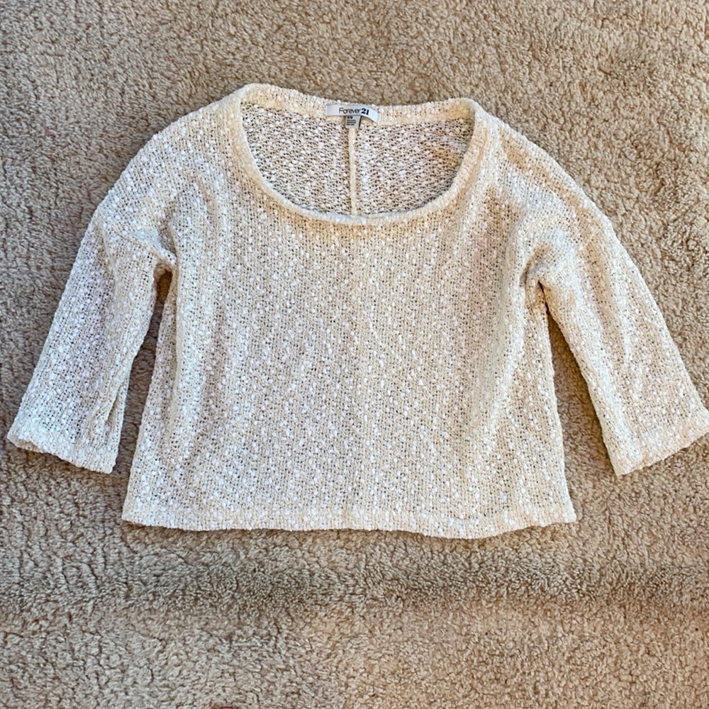 Medium cream & white blouse with gold shimmer